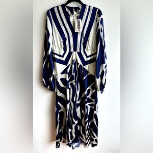 NWT Silvia Tcherassi Kathryn Silk Midi Dress Size L